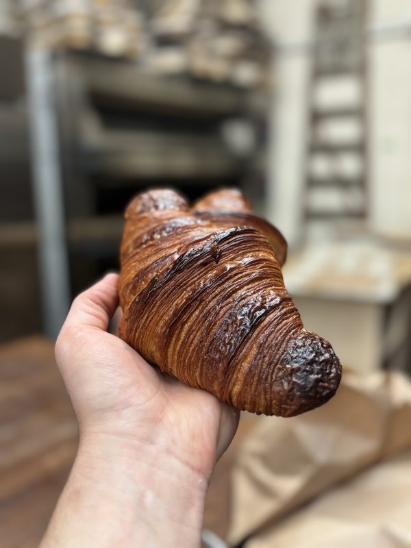 Croissant made with organic flour by solo bread bakery wirral available for pre order on Saturdays